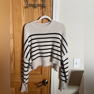 Free People Easy Street Stripe Crop Pullover Sweater